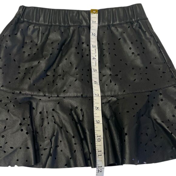 MNG Faux Leather Skirt Girls 5/6 Mini Ruffle Y2K Coquette Fall Layering Rare - Picture 6 of 12
